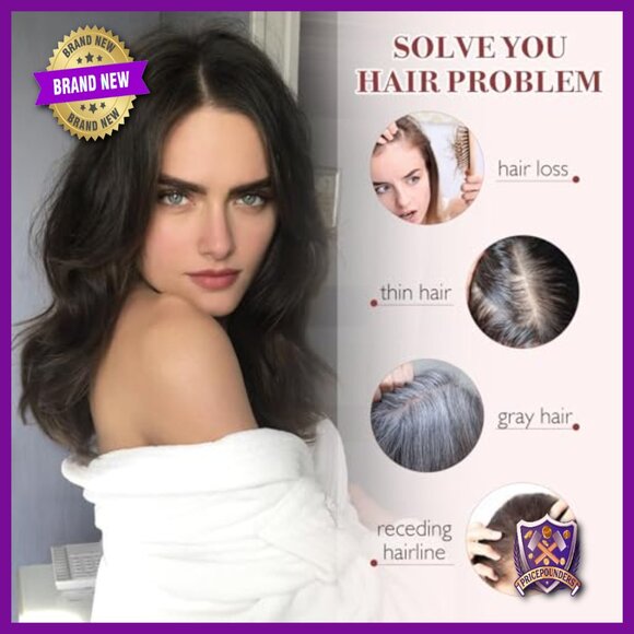 Human Hair Topper 10x12 Base 35g No Bangs for Thinning Hair main image 2